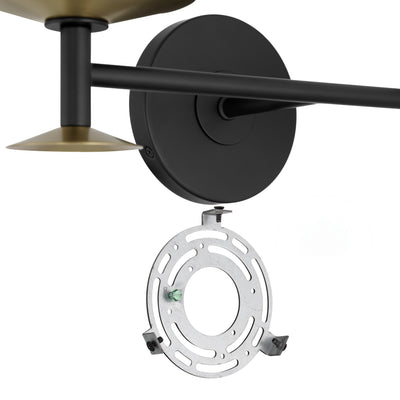 Tremolo 20-inch 2-light Matte Black and Champagne Gold Vanity Light with Etched Opal Glass