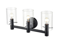 24'' Apolla Matte Black 3 Light Bath Vanity