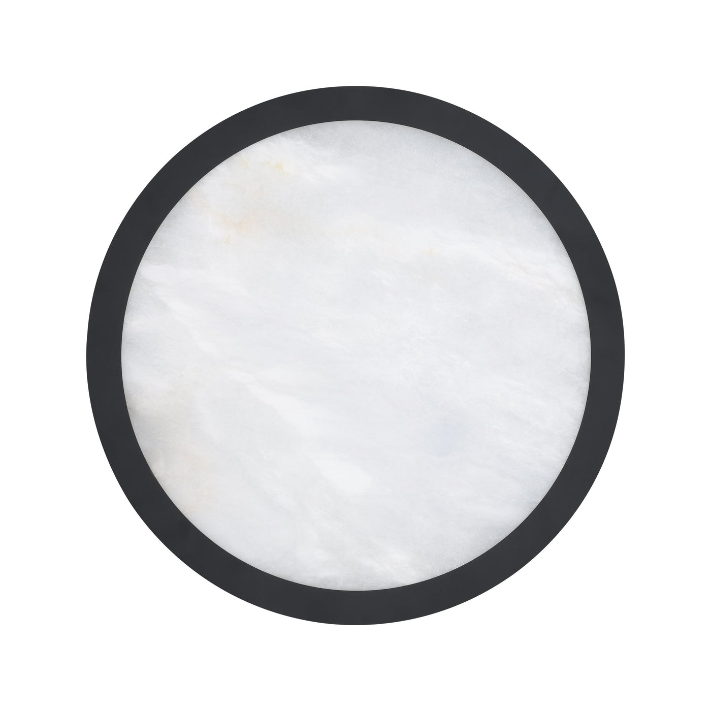 Argyle 12-inch Textured Black and Natural Alabaster 5CCT LED Flush Mount
