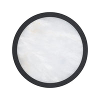 Argyle 12-inch Textured Black and Natural Alabaster 5CCT LED Flush Mount