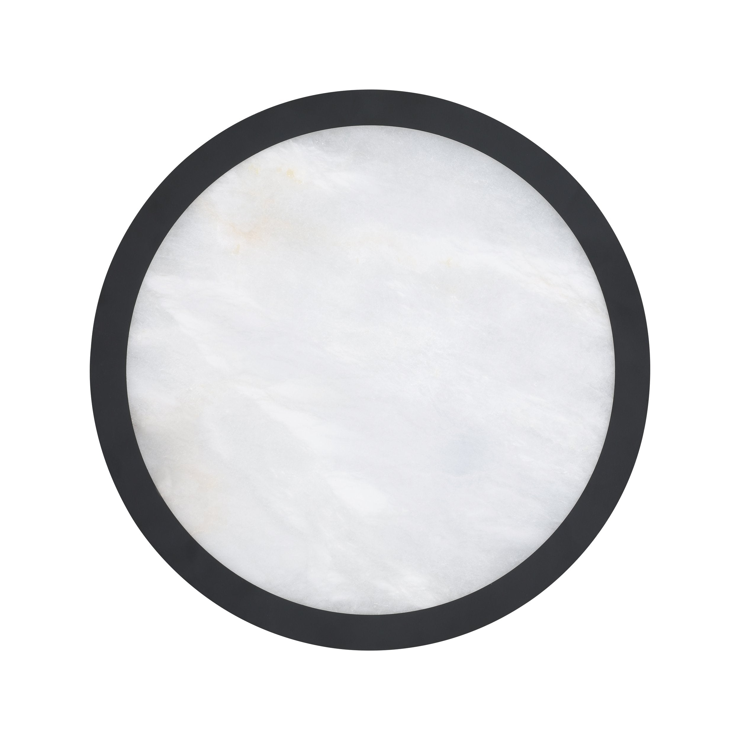 Argyle 12-inch Textured Black and Natural Alabaster 5CCT LED Flush Mount