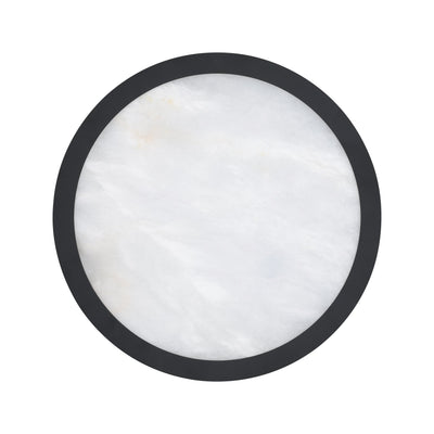 Argyle 12-inch Textured Black and Natural Alabaster 5CCT LED Flush Mount