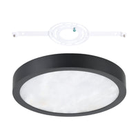 Argyle 12-inch Textured Black and Natural Alabaster 5CCT LED Flush Mount