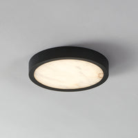 Argyle 12-inch Textured Black and Natural Alabaster 5CCT LED Flush Mount