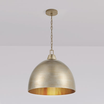 17'' Arrco Antique Silver Leaf 3 Light Pendant
