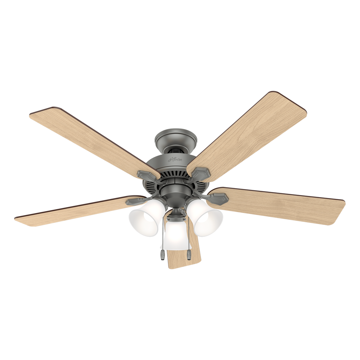 52 inch Swanson Matte Silver Ceiling Fan with LED Light Kit
