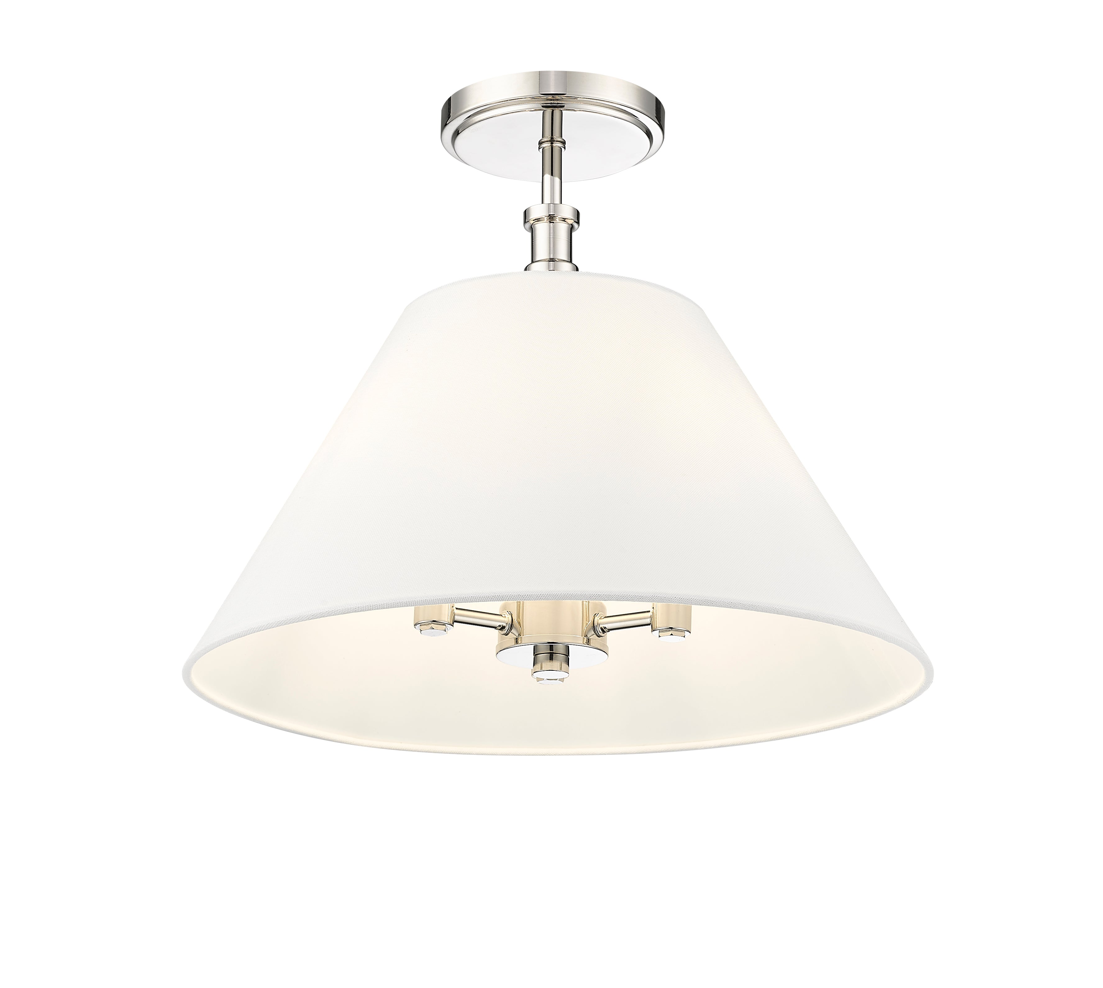 13.25'' Adorra Polished NickelWhite 3 Light Semi-Flush Mount