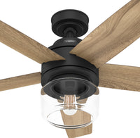 52 inch Margo Matte Black Ceiling Fan with LED Light Kit and Handheld Remote