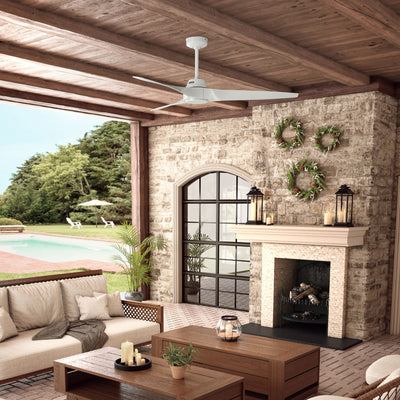 60 inch Mosley ENERGY STAR® Fresh White Damp Rated Ceiling Fan and Wall Control