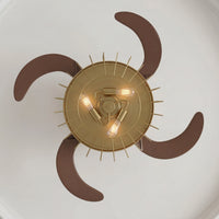 48 Inch Antique Gold Retractable Blade Ceiling Fan
