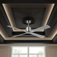 52 Inch DC Chrome Fan with Matte Silver Blades and Remote