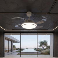 EVO1 48 Inch 1 Light White Fan with Retractable Blades and LED