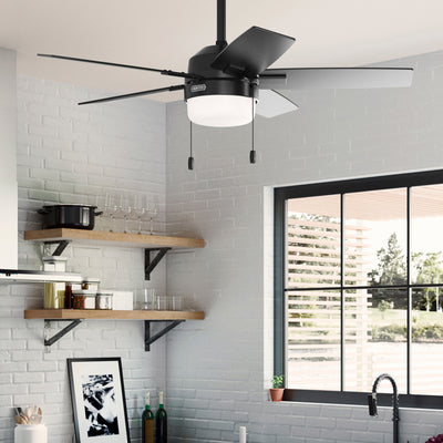 44 inch Anisten ENERGY STAR® Matte Black Ceiling Fan with LED Light Kit and Pull Chain