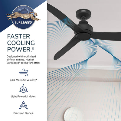 60 inch Mazzini ENERGY STAR® Matte Black Damp Rated Ceiling Fan and Handheld Remote