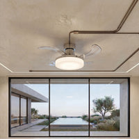 36 Inch Chrome Retractable Blade Ceiling Fan