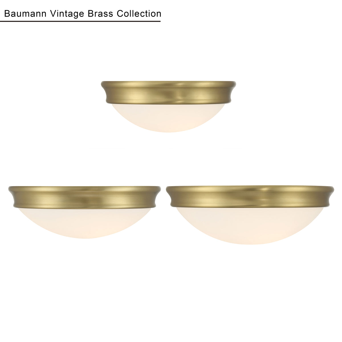 4'' Baumann Vintage Brass 1 Light Flush Mount