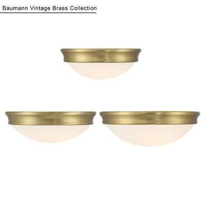 4'' Baumann Vintage Brass 1 Light Flush Mount