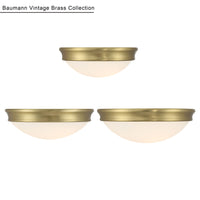 4.25'' Baumann Vintage Brass 2 Light Flush Mount