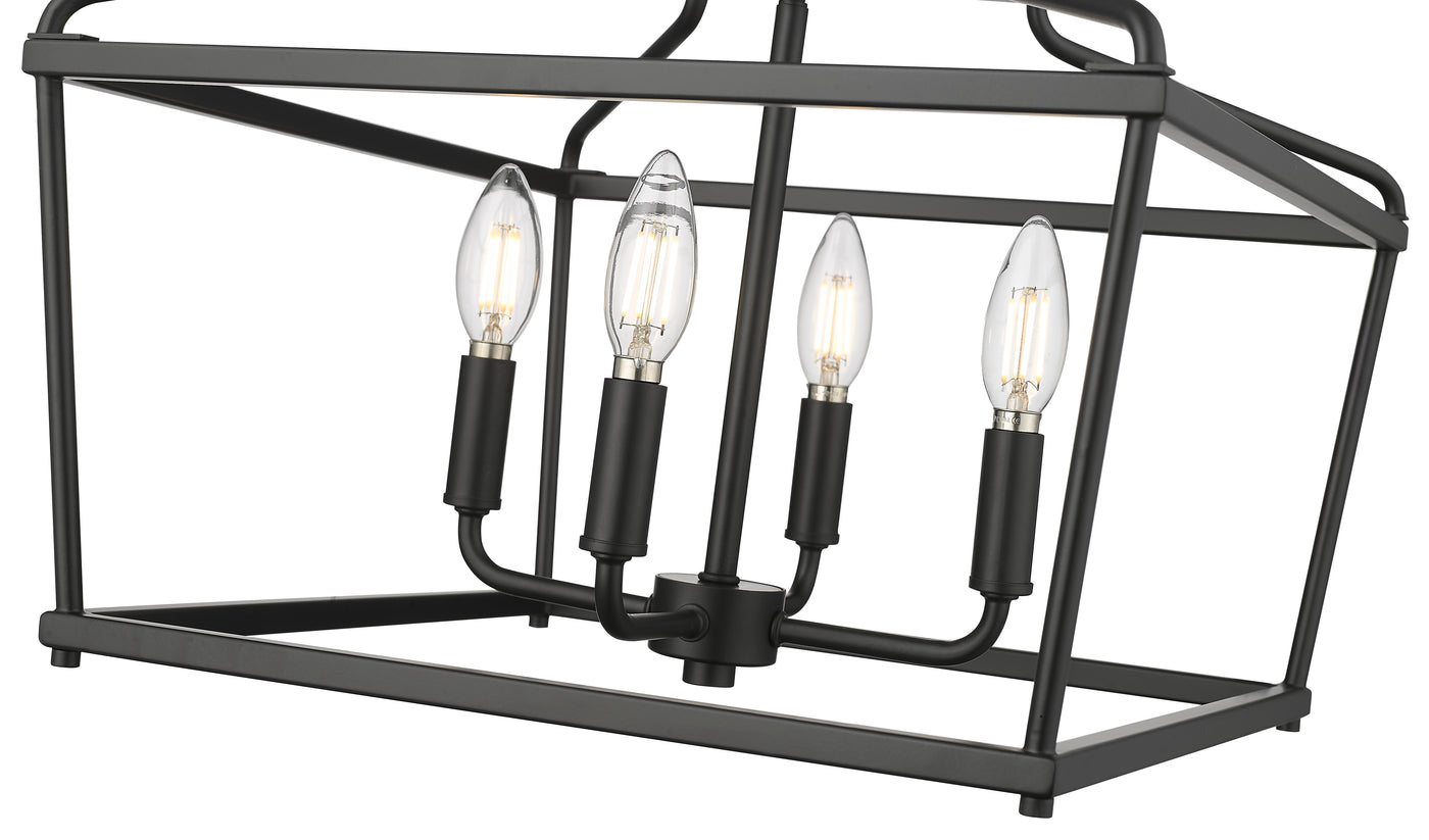 13'' Nellita Matte Black 4 Light Pendant