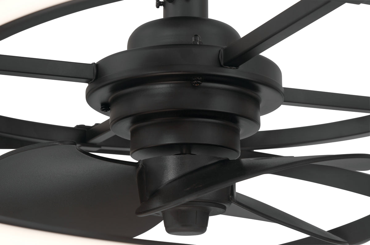 20 inch Cirro Fandelier Matte Black Ceiling Fan with LED Light Kit and Handheld Remote