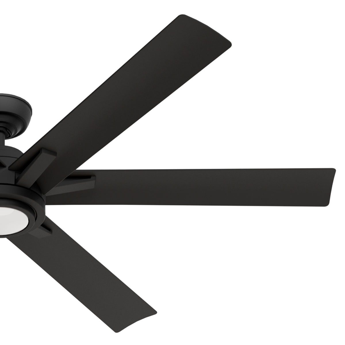 Casablanca 65 inch Melia ENERGY STAR® Matte Black Damp Rated Ceiling Fan with LED Light Kit and Wall Control and Handheld Remote