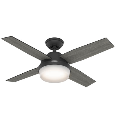 44 inch Dempsey Matte Black Ceiling Fan with LED Light Kit and Handheld Remote