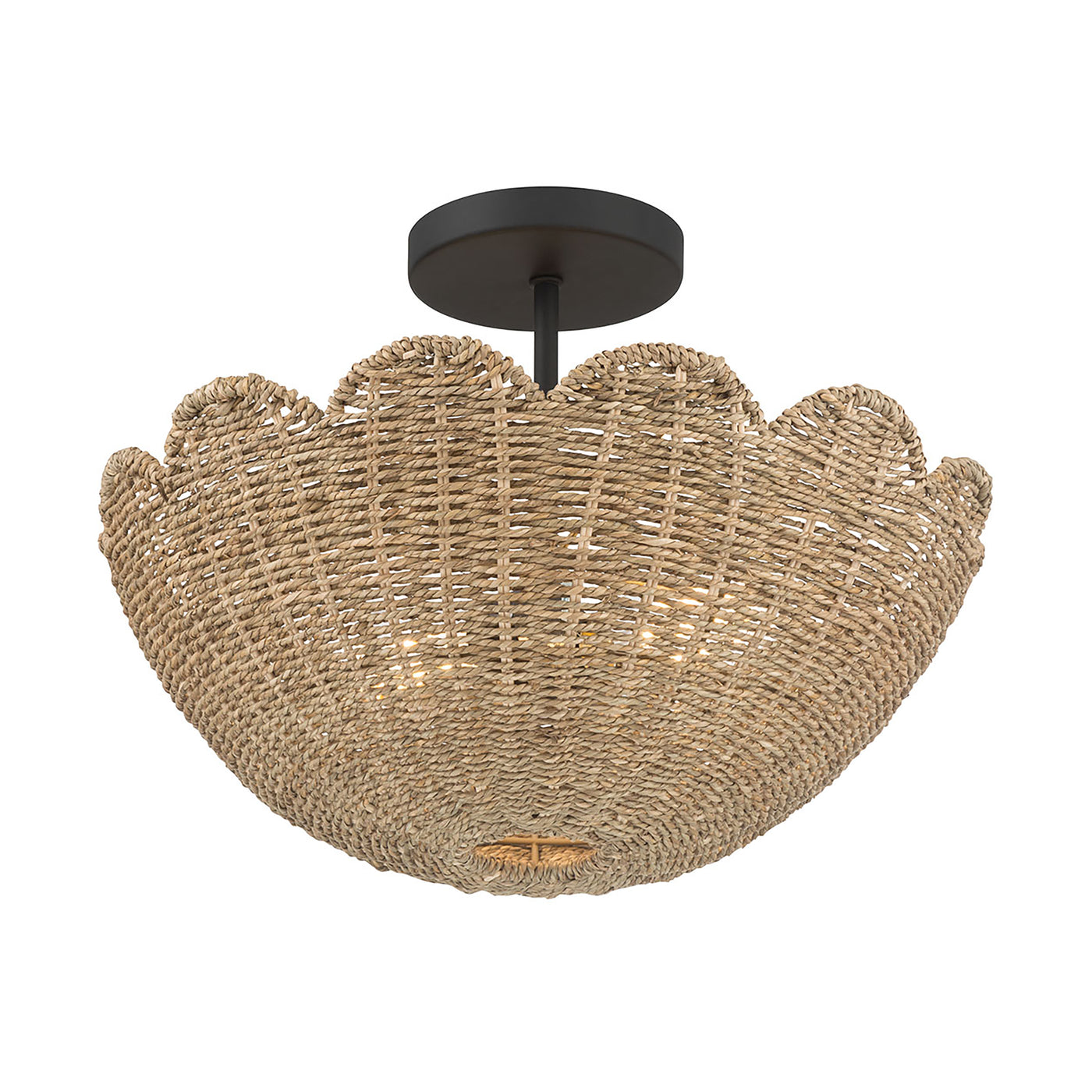 11.5 inch Malura Matte Black 2 Light Semi-Flush Mount