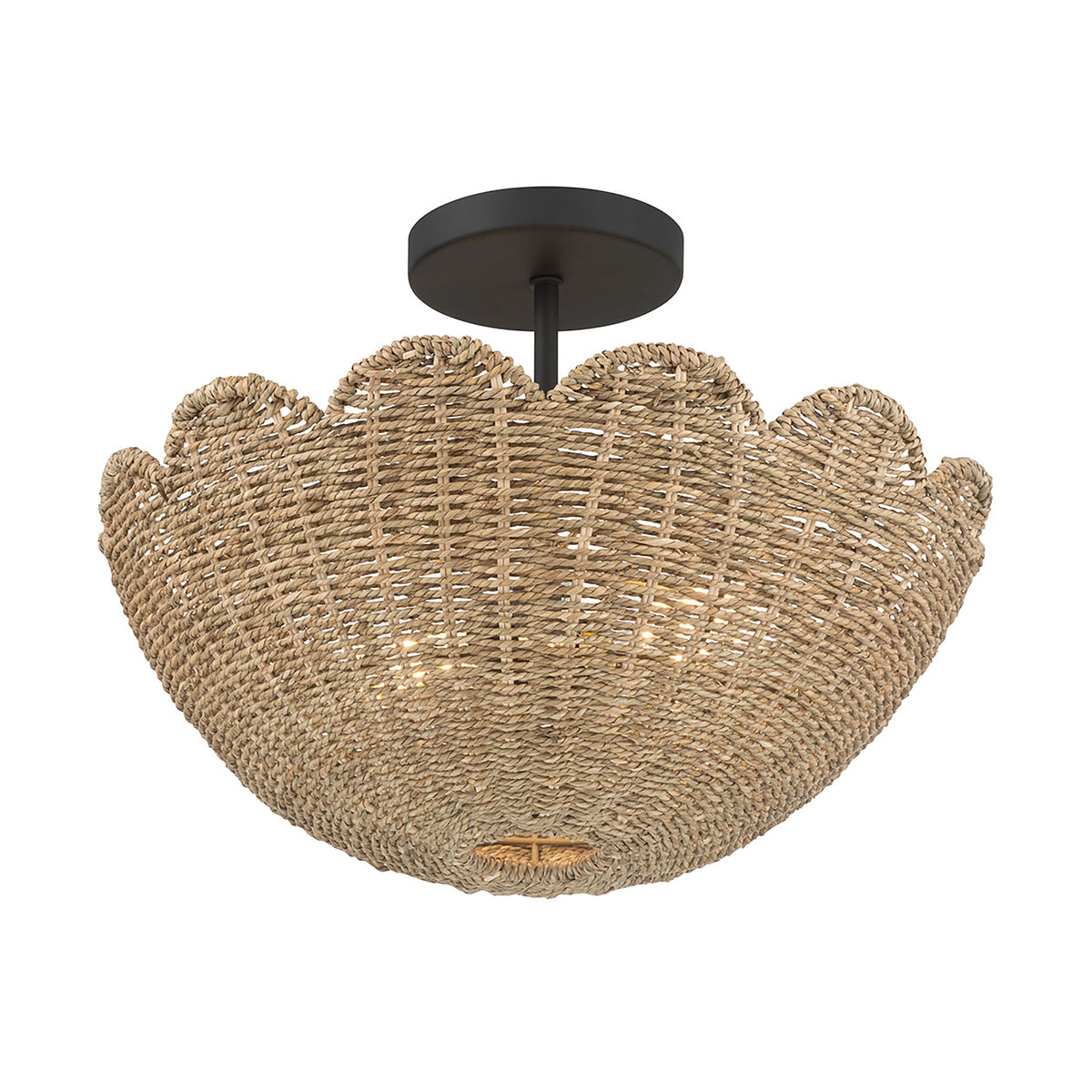 11.5'' Malura Matte BlackNo Shade 2 Light Semi-Flush Mount
