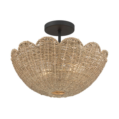 11.5'' Malura Matte BlackNo Shade 2 Light Semi-Flush Mount