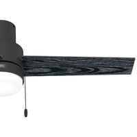 52 inch Brunner Matte Black Low Profile Ceiling Fan with LED Light Kit and Pull Chain