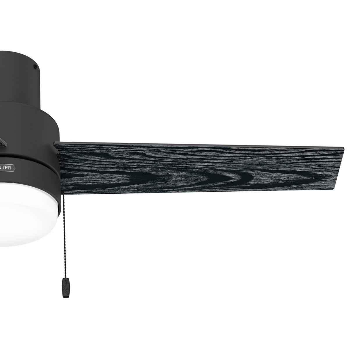 52 inch Brunner Matte Black Low Profile Ceiling Fan with LED Light Kit and Pull Chain
