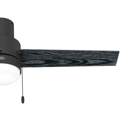 52 inch Brunner Matte Black Low Profile Ceiling Fan with LED Light Kit and Pull Chain