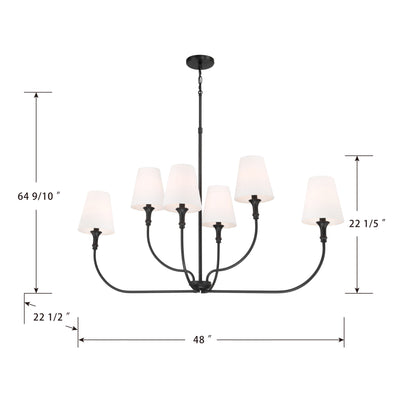 29'' Mairbourne Matte Black 6 Light Linear Chandelier