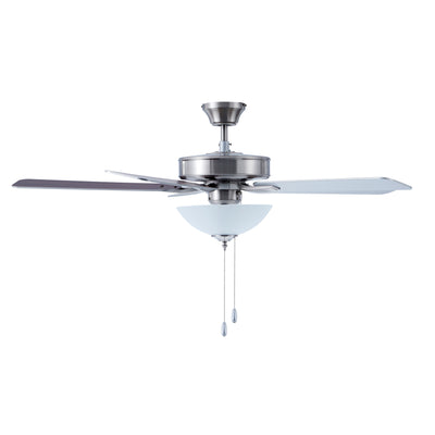 52 Inch Kintrel AC Brushed Nickel Indoor Ceiling Fan 5-Blade 2 Lights Reversible