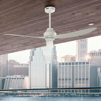 60 inch Mazzini ENERGY STAR® Matte White Damp Rated Ceiling Fan and Handheld Remote
