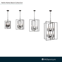 36'' Nellis Matte Black 8 Light Pendant