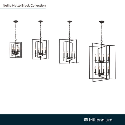 30.75'' Nellis Matte Black 4 Light Pendant