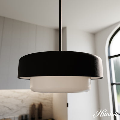 Hartland 13.75-inch 3-light Brushed Nickel Round Pendant Cluster with Seeded Glass
