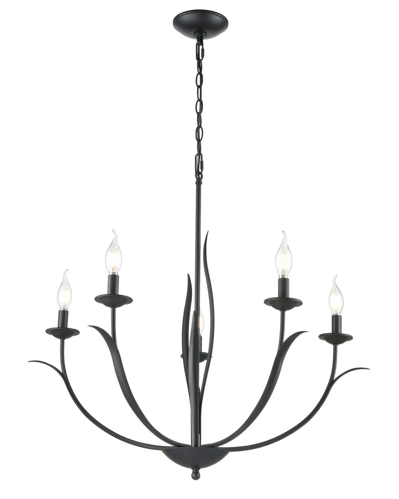 26.5'' Charlize Matte Black 5 Light Chandelier