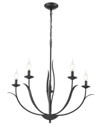 26.5'' Charlize Matte Black 5 Light Chandelier
