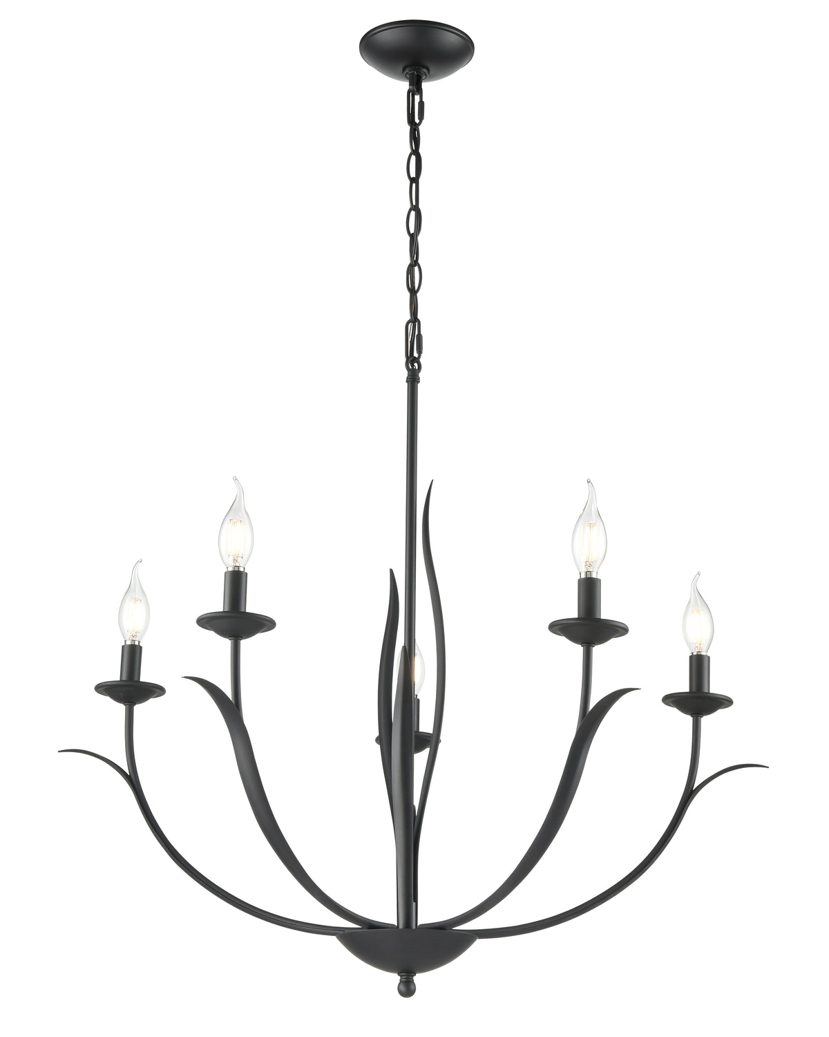 26.5'' Charlize Matte Black 5 Light Chandelier