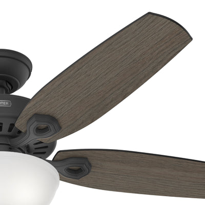 52 inch Builder Matte Black Ceiling Fan with LED Light Kit