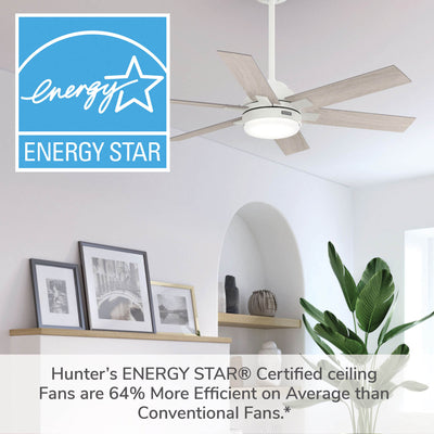 52 inch Georgetown ENERGY STAR® HunterExpress Fresh White Ceiling Fan with LED Light Kit and Handheld Remote