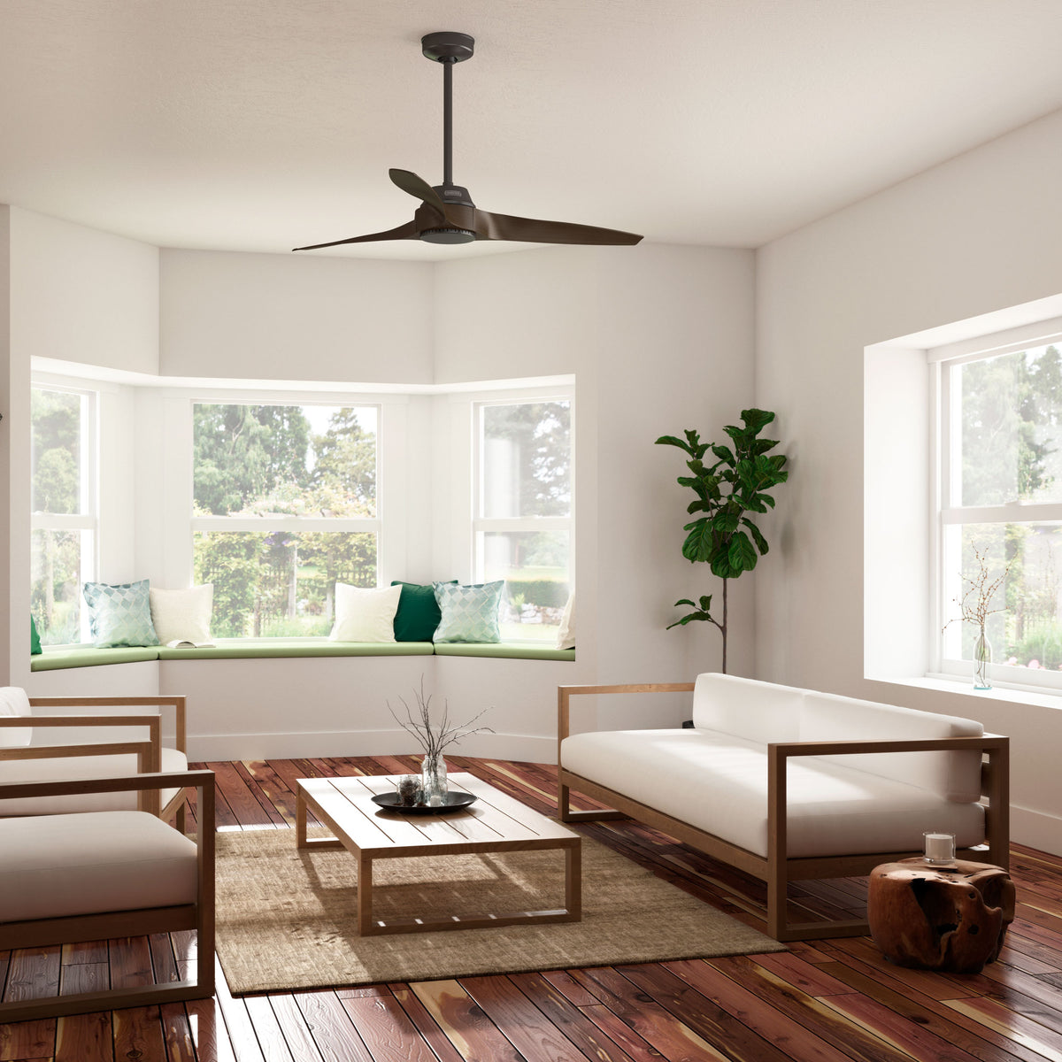 52 inch Mosley Premier Bronze Damp Rated Ceiling Fan and Wall Control