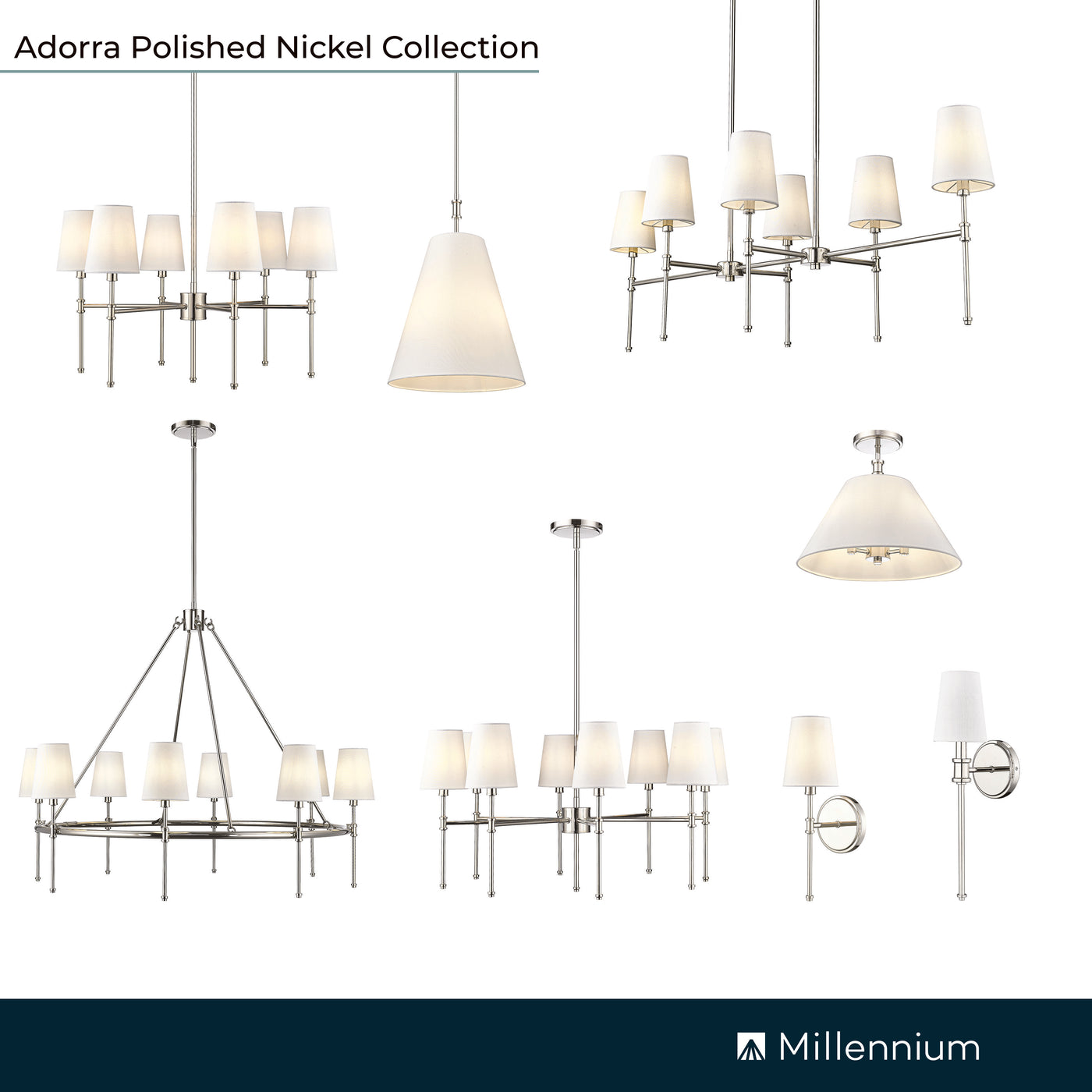 15.75'' Adorra Polished Nickel 6 Light Chandelier