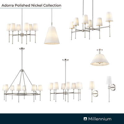 18'' Adorra Polished Nickel 6 Light Linear Chandelier