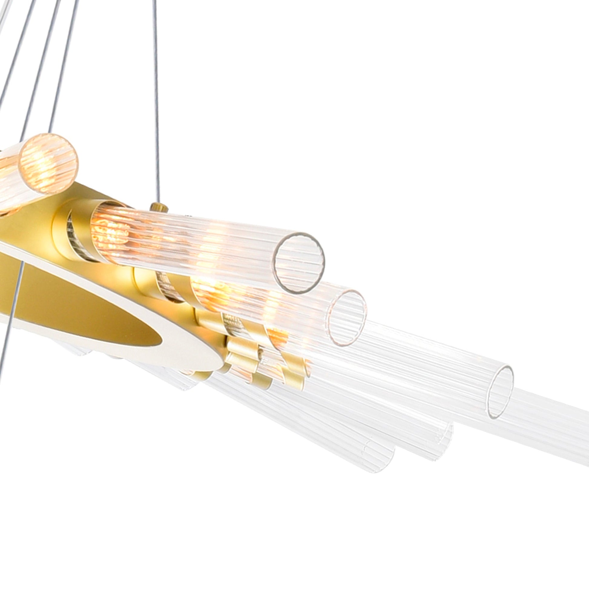 Collar 63 Light Satin Gold Chandelier