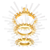 Collar 63 Light Satin Gold Chandelier