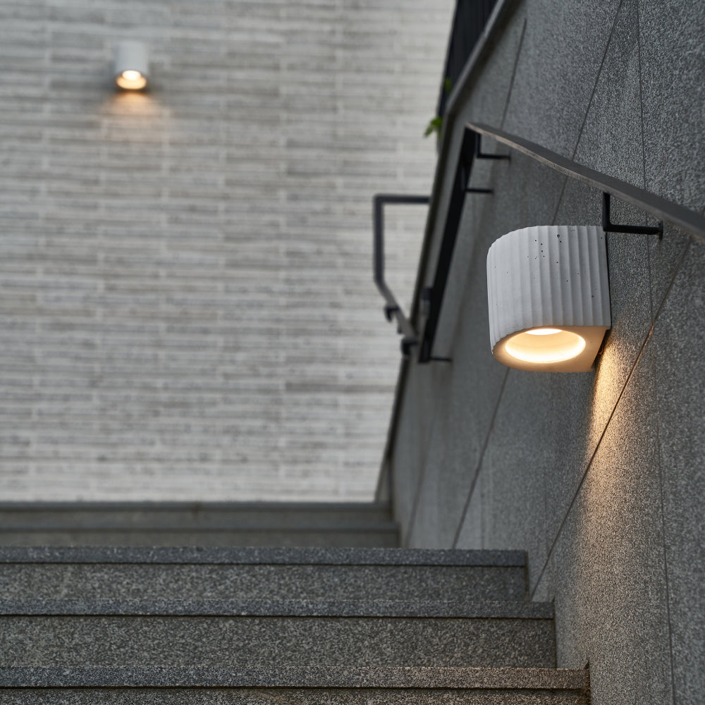 Artisan Concrete Corinthian Wall Sconce Cream White Fixture