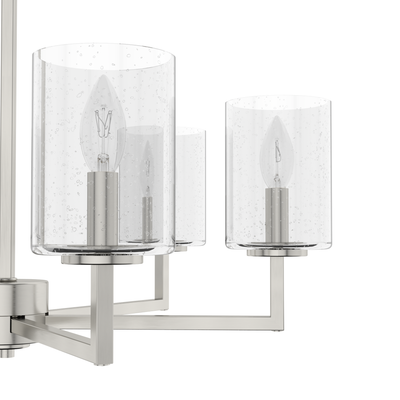 Kerrison 24.5-inch 6-light Brushed Nickel Chandelier with Seeded Glass